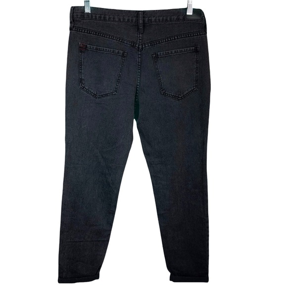 UO BDG Boyfriend Slim Fit Cropped Rolled Hem High Rise Denim Mom Jeans Black 26 - Picture 4 of 10